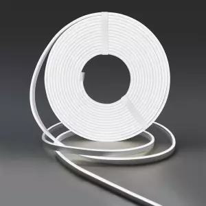 화이트 LED 스트립 조명 16.4피트/5m 네온 로프 12V 6000K 플렉스 방수 주방 침실 실내 야외 장식용 전원