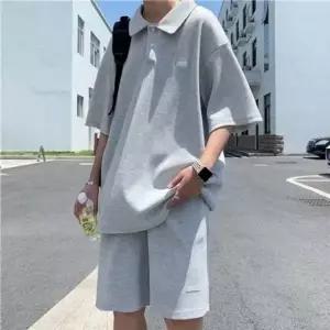 남자 반팔 티셔츠 데일리 패션반팔티 세트 카라 데일리룩 여름티셔츠 반팔 오버핏반팔티 반바지 남성