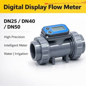 DN25/DN40/DN50 디지털 디스플레이 유량계 고정밀 PVC 파이프라인 농업용 관개용 지능형 수도미터