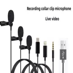 MC01 휴대용 1.5m 유선 미니 마이크 유형 C 전화 PC 노트북 금속 클립 온 라 발리에 USB 3.5mm 콘덴서