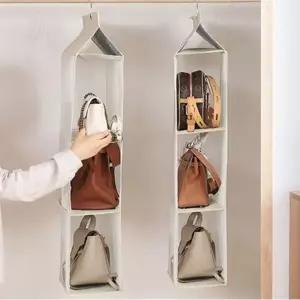 ( )가방 정리함 3단 아이보리 옷걸이정리함 모자정리함 드레스룸수납장