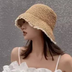 레이스 바캉스 썬캡 라피아햇 돌돌이 밀짚모자 휴양지 소녀 햇 모두팜
