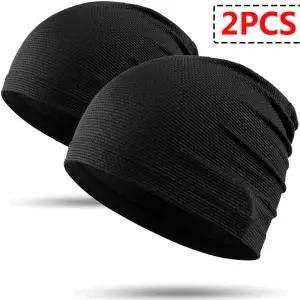 2PCS 빠른 건조 러닝 캡 여름 통기성 멋진 스포츠 모자 야외 사이클링 하이킹 야구 Skullies Sttchy