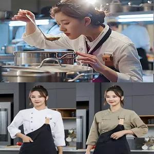 카페유니폼 매장 직원 복 앞치마 반팔 유니폼 서빙 홀 호텔 셔츠 카페 주방 서빙복 단체복