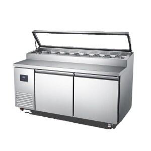 업소용 토핑 냉장고 샐러드바 커버 5x45cm 유리 밑반찬 피자장 샐러드냉장고 음식재료 90x39 양문형 A1 1 2m