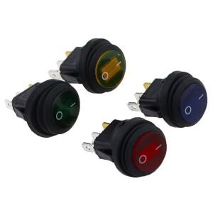 12V 라이트 로커 스위치 오프닝 보트 모양의 라운드 3Pin 실버 포인트 1pcs 방수