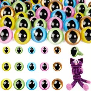 MUCUNNIA 80pcs 아미구루미 고양이 눈을 위한 공예 안전 코바늘 인형 용 DIY 세탁기 장식 5가지 색상