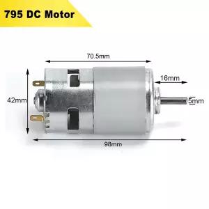 775 795 DC 모터 고토크 마이크로 더블 볼 베어링 포함 전동 공구 진공 청소기 선풍기 DIY 완구 12V 24V 12