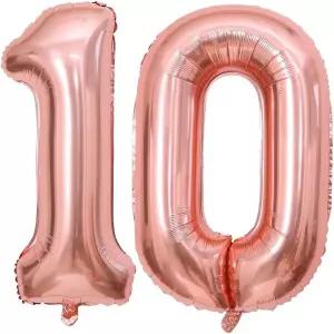 로즈 골드 10개 번호 풍선 40인치 자이언트 호일 마일라 헬륨 생일 파티 용품 기념 이벤트 축하 장식