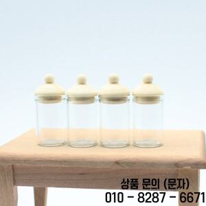 1/12 인형의 집 투명 유리 항아리 미니어처 주방 보관병 장식 액세서리 4 개