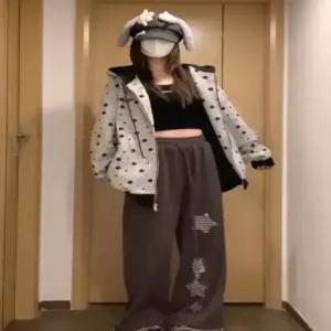 타노스여자 데일리룩 티 맨투맨 풀 프린트 슬림핏 후드 카디건 가을 집업 KUK3