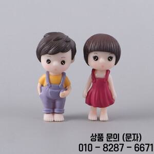 미니 분재 인형 집 귀여운 소년 장식 작은 공예 커플 입상 크리스마스 선물 1 쌍
