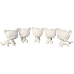 동물 장난감 DIY 제작용 고양이 모델 5개 세트 빈칸 보블헤드 화이트 베이스 페인팅 연습용 피규어 맞춤형 디자인 공예 재료