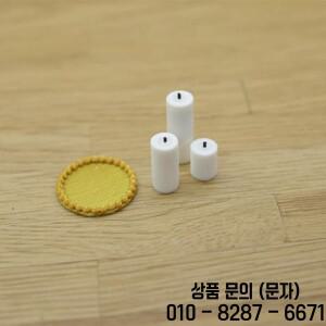 4Pcs 홈 장식품 1:12 인형 집 미니 화이트 캔들 트레이 세트 하우스 장난감 크리스마스 장면