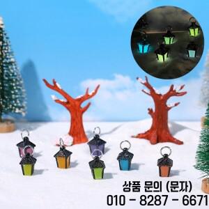 1세트 미니 빛나는 교수형 나무 등불 장식 레트로 작은 램프 모델 마이크로 풍경 인형 집 장난감