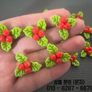 10/20개 미니 레진 그린 홀리 크리스마스 플랫백 참 파티 장식품 DIY 공예