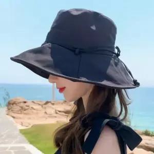 밀짚 모두팜 비치모자 캠핑용 사파리 여름 포인트 벙거지 여성 버킷햇 리본 4컬러 원픽