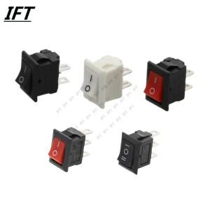 10Pcs 푸시 버튼 스위치 10x15mm SPST 3Pin 3A 250V KCD11 스냅인 on/Off 미니 로커 10MM x 검정색 빨간색