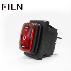 On off 30A/250V 헤비듀티 6 핀 DPDT IP67 방수 T85 자동 보트 해양 토글 로커 스위치LED 12V 30x22mm 포함