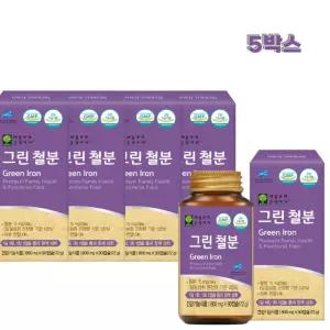 철분 보충 유산균배양물 함유 철분 영양제 90캡슐x5박스