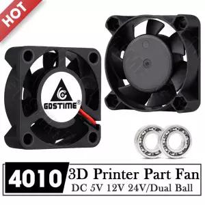 Gdstime 4010 팬 24V 12V 5V 40mm*10mm 미니 PC 케이스 쿨링 4CM 듀얼 볼슬리브 쿨러 3D 프린터 부품