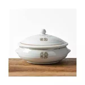 루미나D 희고백자 이천도자기 뚜껑 찜기 그릇 소 16cm