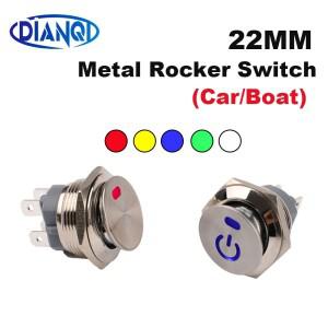 금속 토글 로커 스위치 온 오프 220v 6v 2NO 4핀 래칭 고정 16A 고전류 LED 라이트 자동차 보트 오토바이용