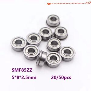 50pcs 미니 플랜지 베어링 SMF85ZZ 5x8x2.5mm 스테인레스 스틸 소형 깊은 홈 볼