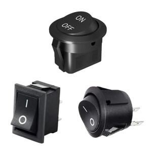 ON/OFF 라운드 로커 스위치 미니 토글 2 핀 SPST 푸시 단추 자동차 보트 RV용 와이어 포함, 12V, 20mm, 5
