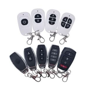 무선 원격 제어 스위치 1/2/3/4Key 차고 문 EV1527 흰색 학습 코드 DC6V 공용 자동차 경보 시스템 433MHz