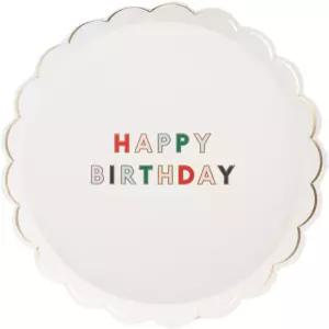 봉주르 페테 블랑 화이트 시그니처 축하 디저트 접시 생일 디자인의 가리비 종이 식기 파티 장식용 일회용