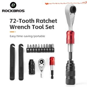 ROCKBROS 휴대용 72T 라쳇 렌치 토크 스크류드라이버 수리 도구 키트 (자전거/오토바이 정비용)