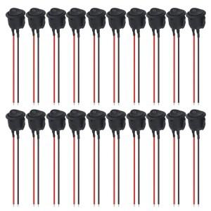 20Pcs 라운드 로커 스위치 ON Off 12V 토글 보트, 자동차용 사전 배선 6A/250V AC가 있는 2Pin SPST
