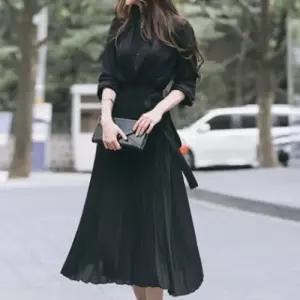 블랙팬서 여성 원피스 스커트 조거 슬림핏 봄가을 긴팔 쉬폰 OPH3