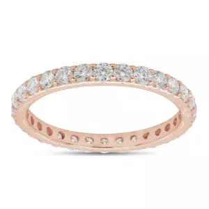 SAVEARTH DIAMONDS 1캐럿 라운드 모이사나이트 또는 랩 그로운 다이아몬드 풀 이터니티 스태커블 웨딩 밴드
