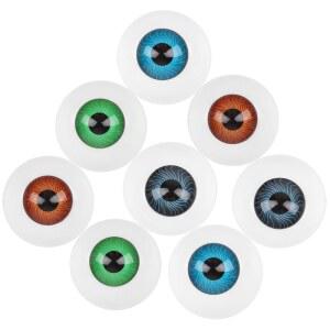 할로윈 장식용 아크릴 인형 눈 4쌍 4컬러 세트 26mm 반원형 리얼한 눈알 소품 해골 곰 공예용 무서운 장식품 DIY 재료