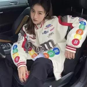 블랙팬서 여성용 빈티지 야구 점퍼 봄가을 인슈트 자수 커플 상의 OPH3