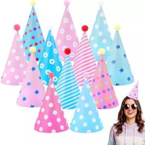 레몬시크릿 24개 파티 모자와 폼 생일 콘 컬러풀 파스텔 종이 사진 소품 축하 신부 결혼식 용품 헤드웨어