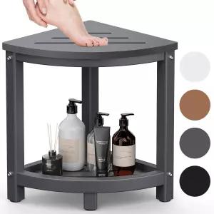 내부 샤워용 ONSGLM 스툴 모서리 벤치 시트 배플 수납 선반이 있는 다리 면도용 HDPE 방수 욕실용 시트/발