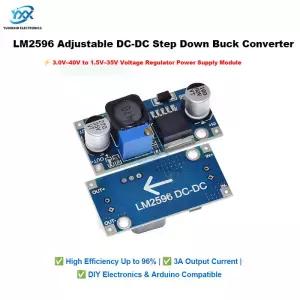 1/3/5/10PCS LM2596 조정 가능한 DCDC 스텝 다운 벅 컨버터 모듈 3.040V에서 1.535V 전원 공급 장치 전압