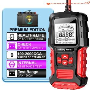 12V 자동차 배터리 테스터 측정 진단 도구 차량 트럭 오토바이 SUV에 대 한 LCD 디지털 납산