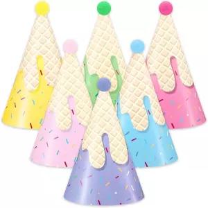 시바너 36개 컬러풀 스크림 콘 모자 레인보우 파티 종이 스프링클 생일 장식