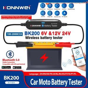 2025 KONNWEI BK200 블루투스 5.0 자동차 및 오토바이 배터리 테스터 6V 12V 파형 모니터 100-2000 CCA 충