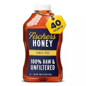피셔의 100 순수 생 여과되지 않은 꿀 40온스 ？ 천연 감미료 영양소가 가득한 풍부한 풍미 프로필