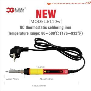 전기 납땜 다리미 EU 디지털 LCD 조정 가능 NC 온도조절기 핸들 키트 세트 용접 수리 CXG E110W
