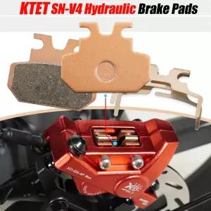 XOD SN-V4 4-피스톤 유압 브레이크 캘리퍼스 Ebike 스쿠터 마운틴 시티 바이크 오토바이 자전거용 2쌍 금속