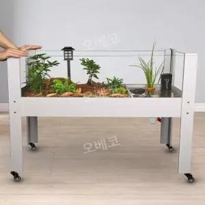 반수생수조 거북이어항 사육상자 오픈형수족관 60cm 이동식 테라리움 실내조경