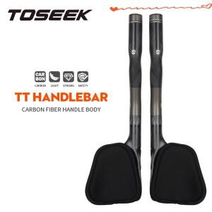 TOSEEK 전체 탄소 자전거 TT 핸들 바 초경량 도로 340mm 레이싱 확장 레스트