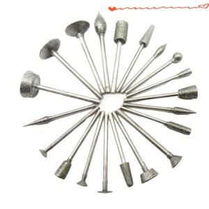 ABWZ-다이아몬드 그라인딩 버 포인트 20Pcs 3Mm 섕크 조각 연마 유리 옥 스톤 드릴 비트 로타리 도구