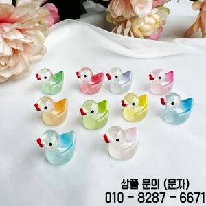 100/50개 발광 그라데이션 컬러 미니 레진 오리 작은 피규어 파티 DIY 풍경 장식용